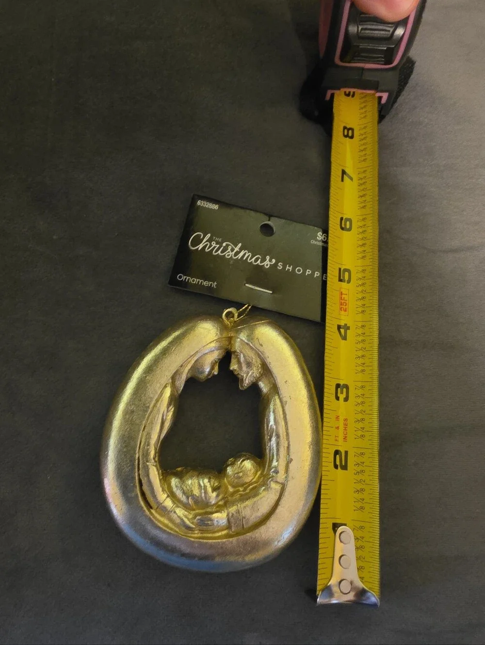NWT Christmas Shoppe Gold Nativity Christmas Tree Ornament Joseph Mary & Jesus